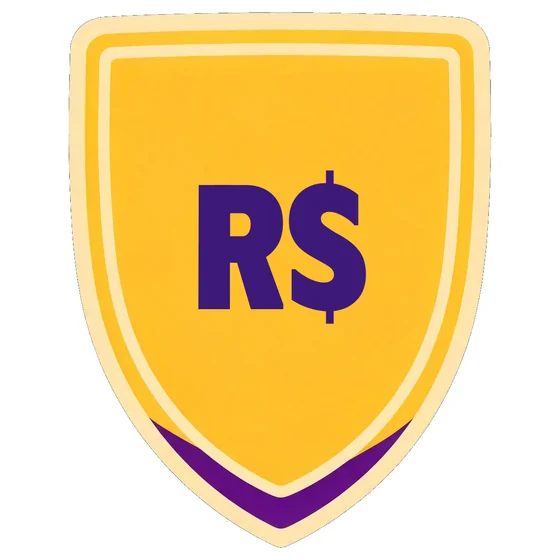 Adesivo de um escudo com o símbolo R$