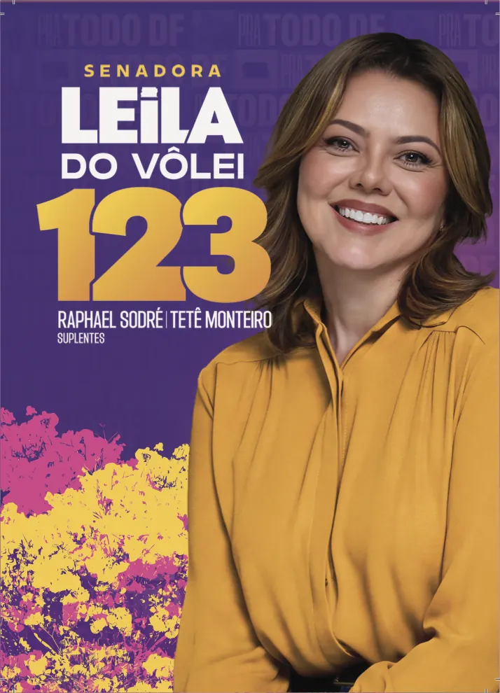 Folder com a carta de apresentação da senadora Leila do Vôlei