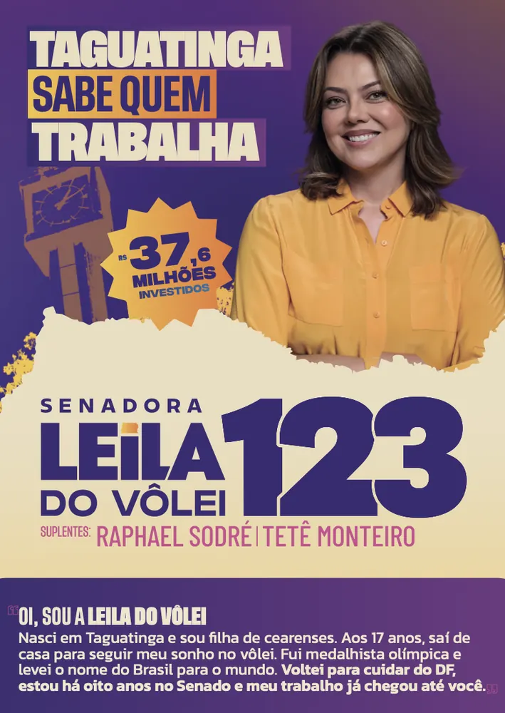 Panfleto de Taguatinga: Taguatinga sabe quem trabalha, com as entregas na cidade